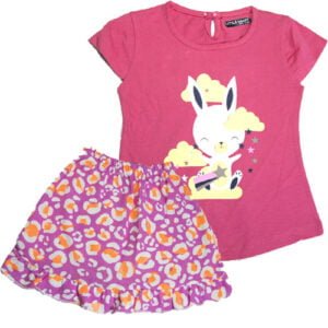 GIRLS COTTON TOP & SKIRT SET